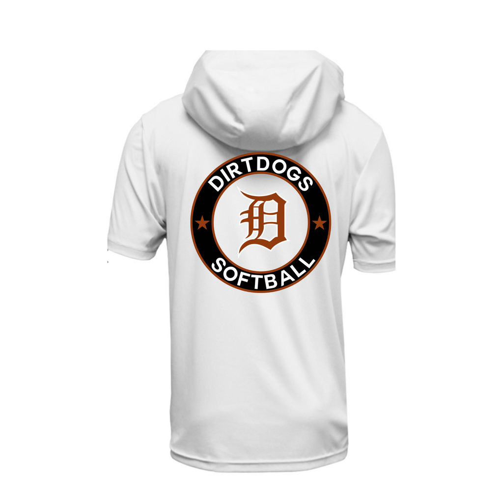 Cen Cal Dirtdogs Short Sleeve Hoodie- White