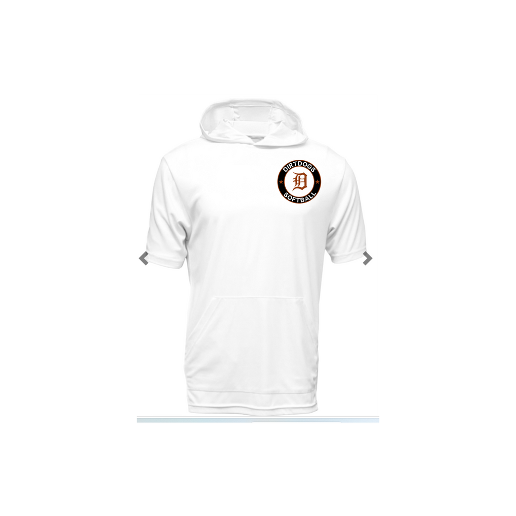 Cen Cal Dirtdogs Short Sleeve Hoodie- White