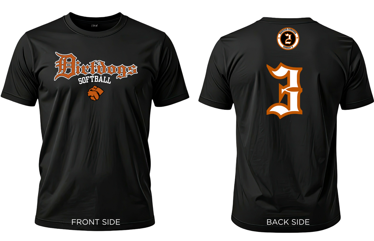 Cen Cal Dirtdogs Player Performance Tee Black-Personalized