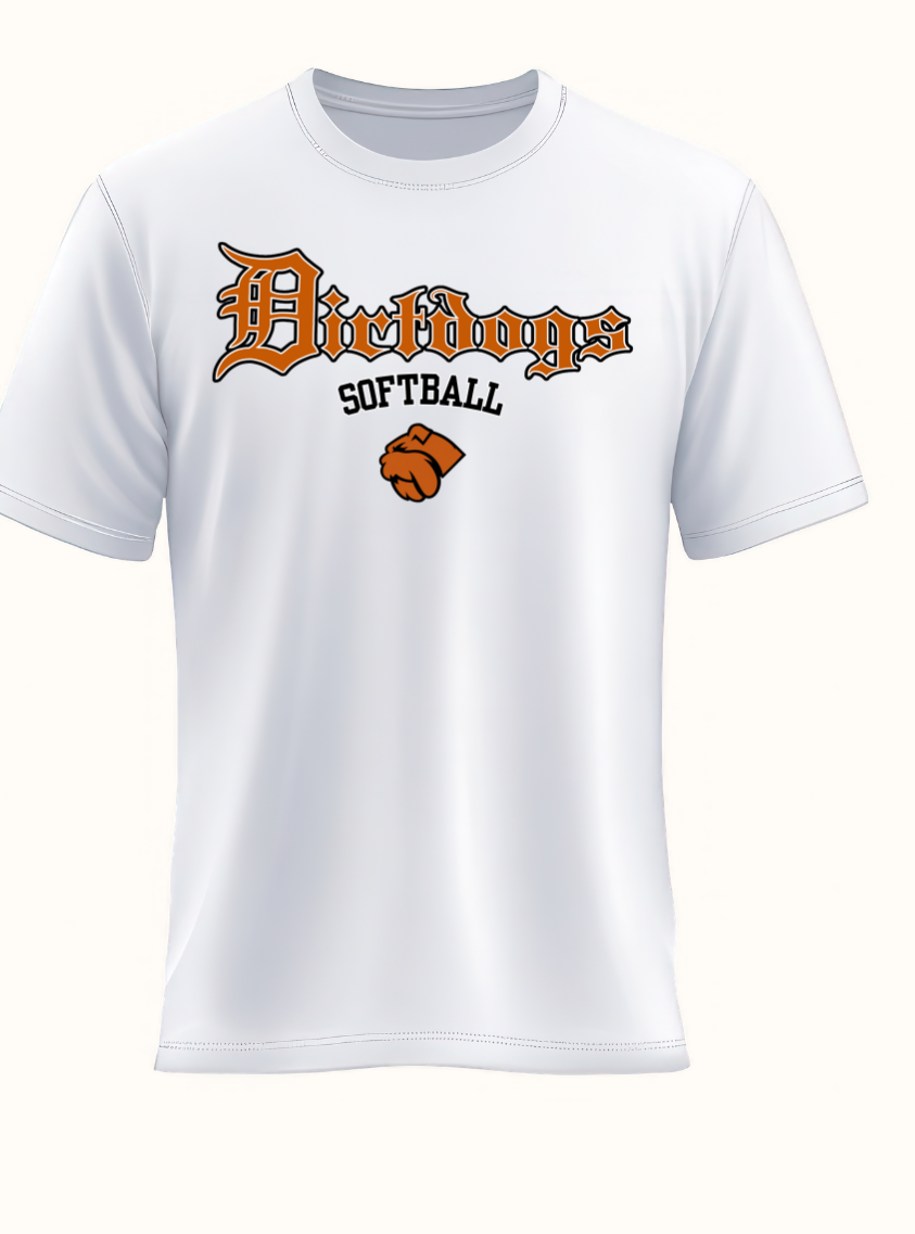 Cen Cal Dirtdogs Performance White Tee- No number