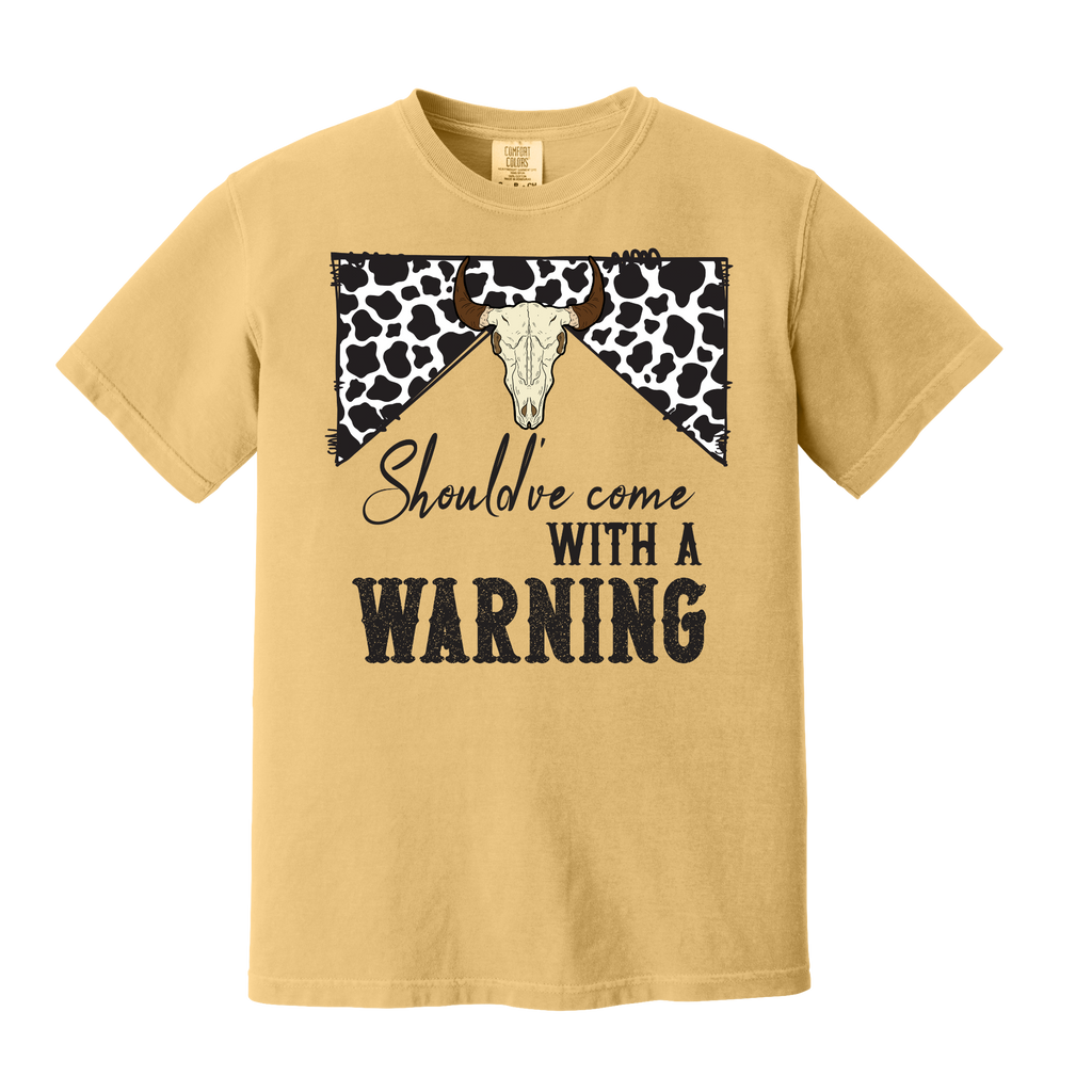 Cowhide Skull “Warning” Tee